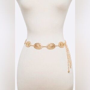 Gold Western Adjustable Chain Statement Belt